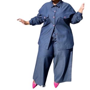 NtoshiMart Denim Two-Piece Ensemble