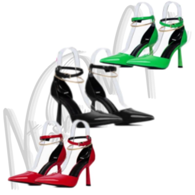Bold Color Block High-Heel Sandals Product Image