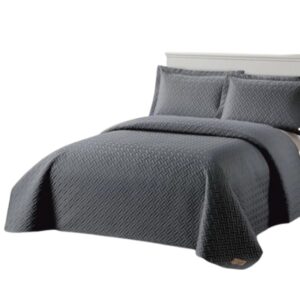 NtoshiMart Pierre Cardin  Plain Quilt Set 100% Cotton 3pcs Bedspread